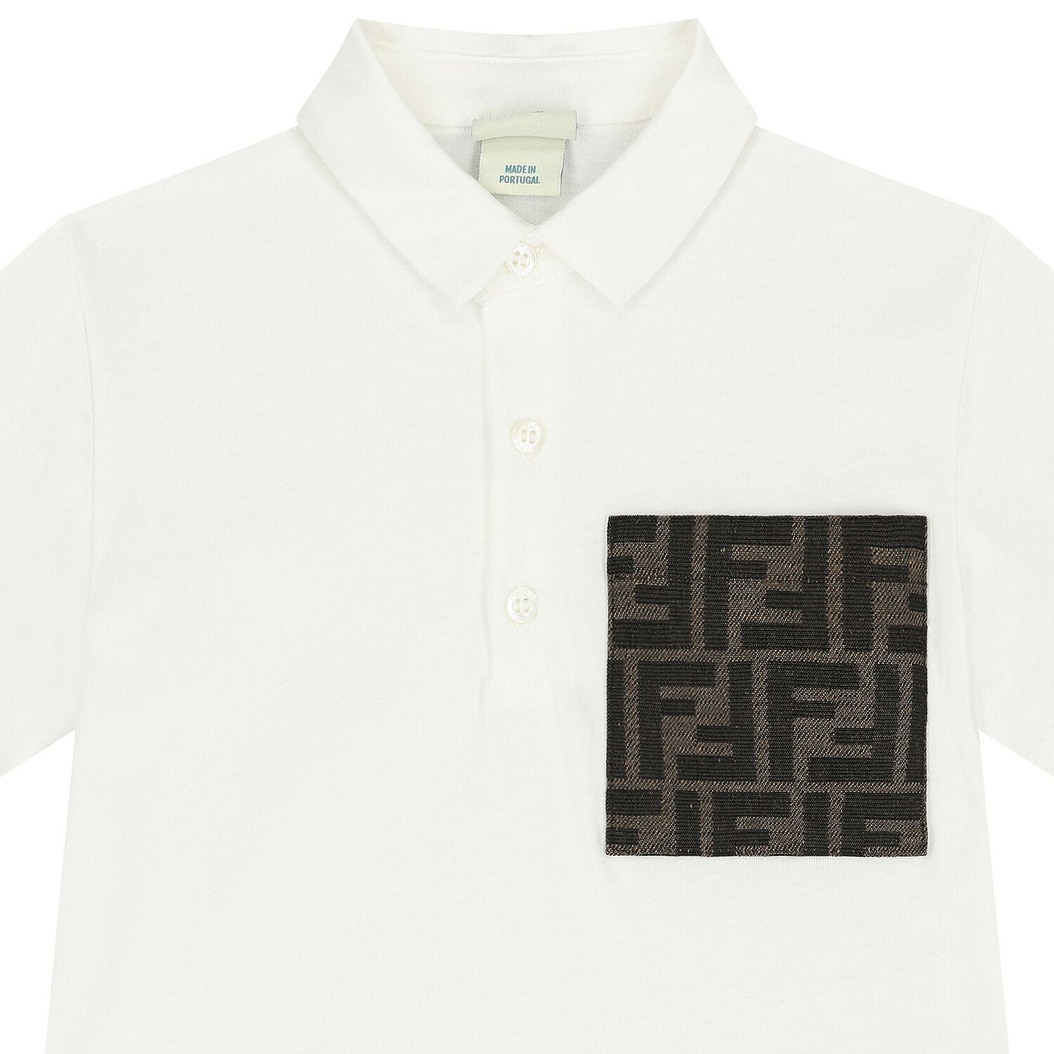 NEW! FENDI Baby Boys Ivory Logo Polo Shirt