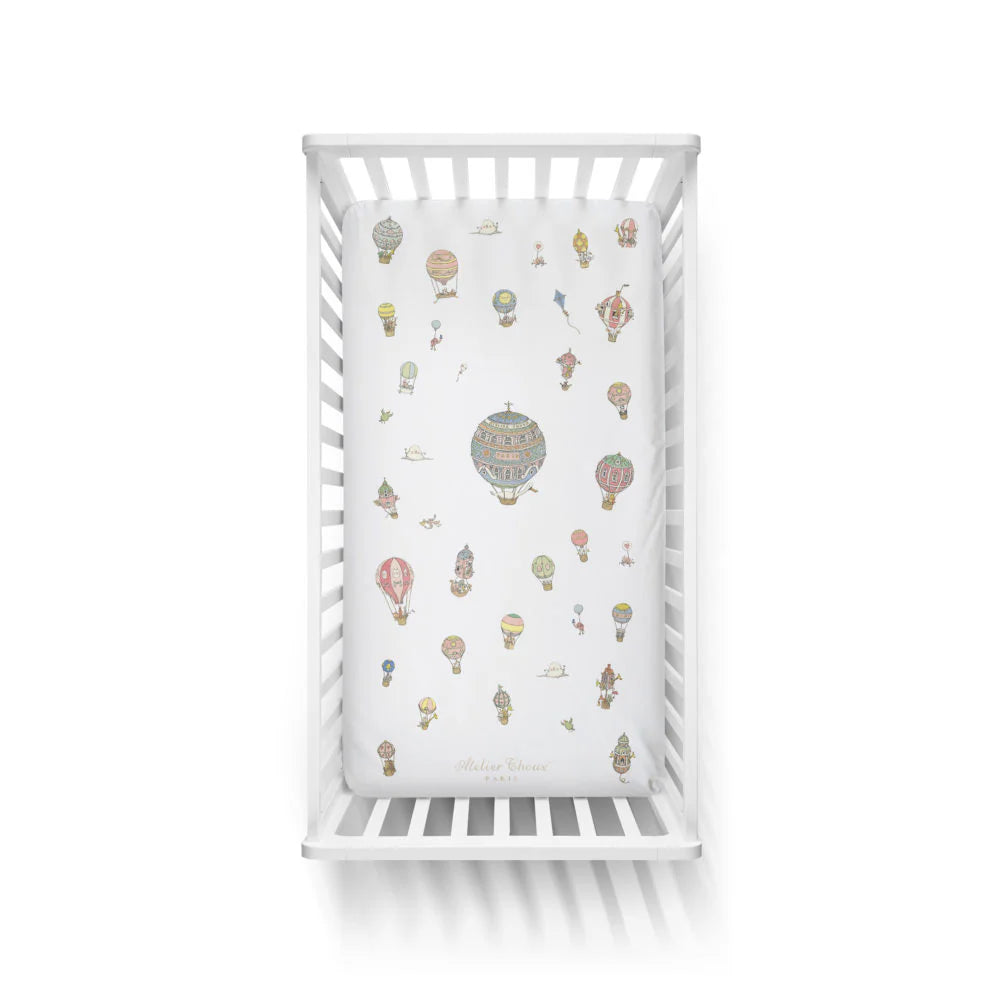 Atelier Choux Bed Fitted Sheet - Hot Air Balloons