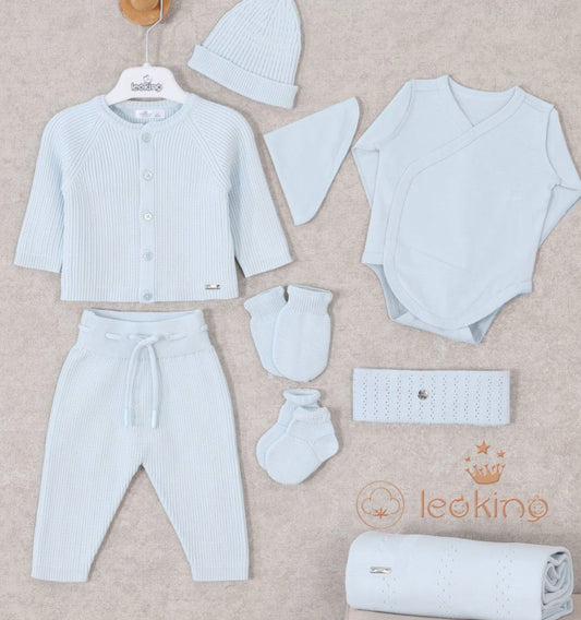 Leo King Blue 9 Piece Newborn Set