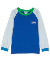 Kenzo Kids -logo print long sleeve cotton T-shirt