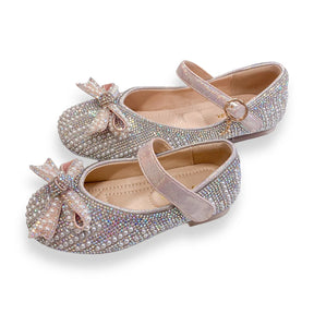 Doe a Dear Pearl & Rhinestone Flat Shoes - Pink