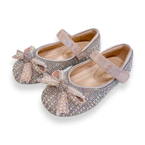 Doe a Dear Pearl & Rhinestone Flat Shoes - Pink