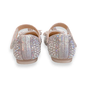 Doe a Dear Pearl & Rhinestone Flat Shoes - Pink