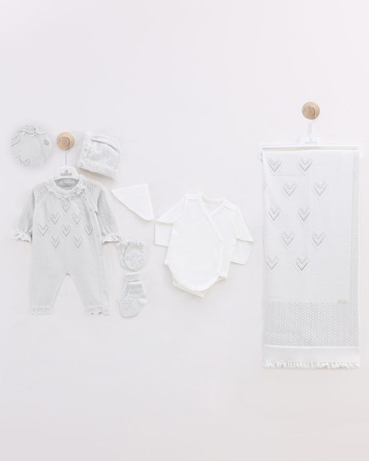 LeoKing Baby Girl 5-Piece Cotton Set - Silver