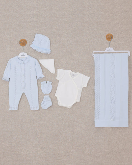 Leo King Baby Girl 7-Piece Newborn Set - Blue