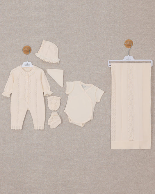 LeoKing Baby Girl 7-Piece Newborn Set - Beige