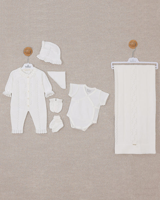 Leo King Baby Girl 7-Piece Newborn Set - White