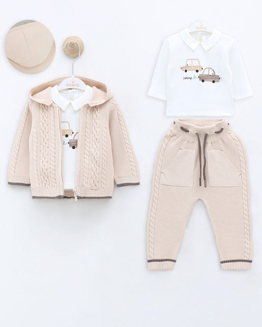 Leo King Baby Boy 3-Piece Set - Beige