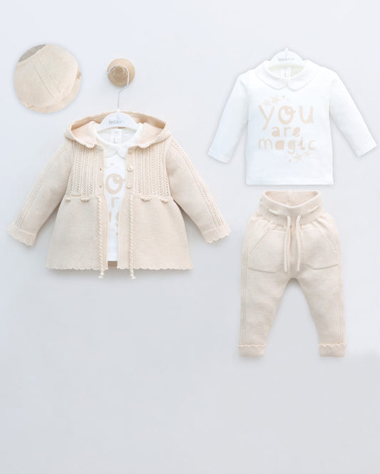 Leo King Baby Girl 3-Piece Set - Beige