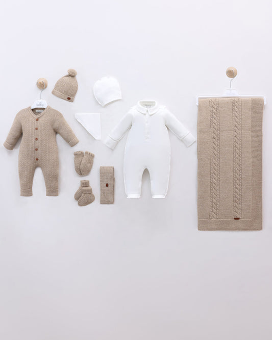 LeoKing 9-Piece Newborn Set - Brown