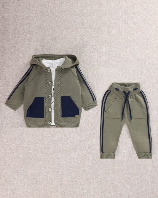 Leo King Baby Boy 3‑Piece Cotton Set - Green