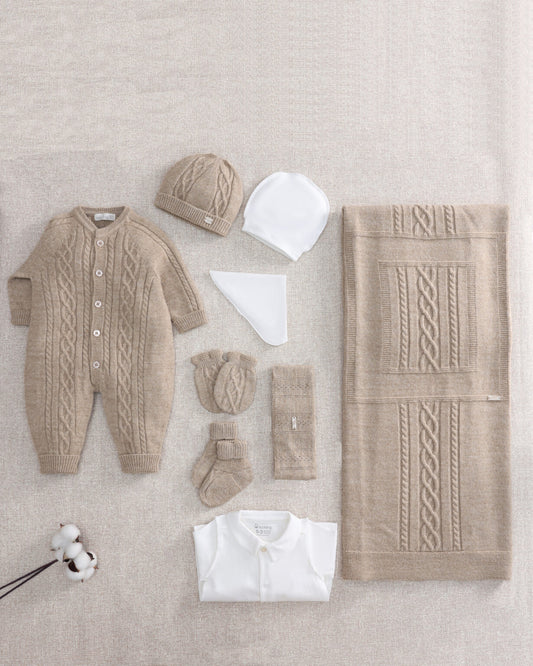 LeoKing Baby Boy 9-Piece Newborn Set - Brown