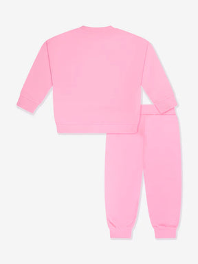 MOSCHINO Baby Girls Teddy Logo Tracksuit in Pink