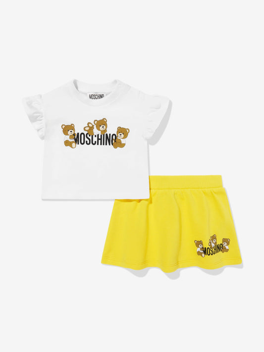 NEW!!  Moschino Baby Girls Teddy Bear Skirt Set in Yellow
