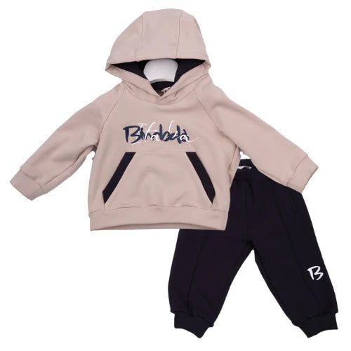 NEW!  Bimbalo Boys Beige & Navy Jogsuit