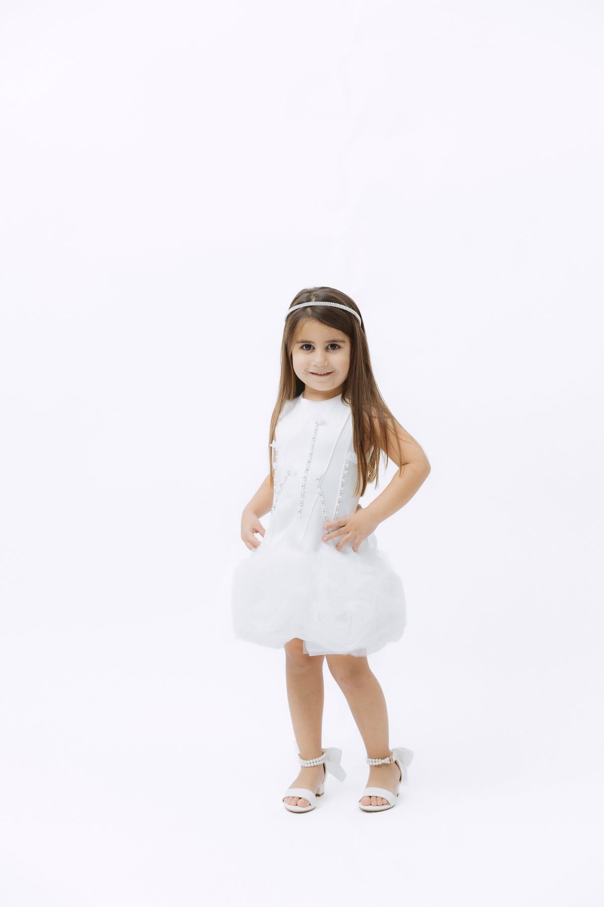 NEW!!! Tina Mur Diamond Rosette White Dress