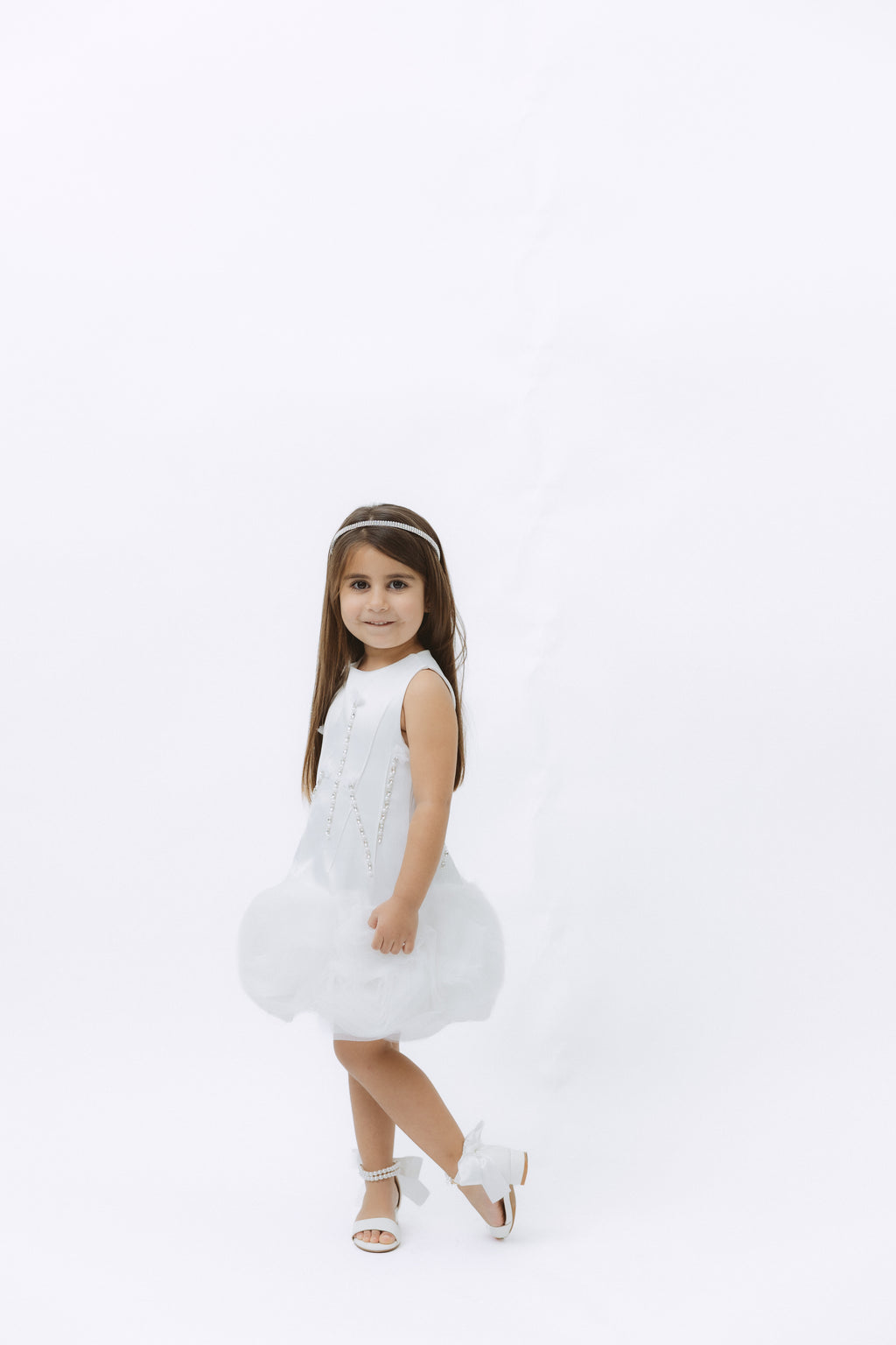 NEW!!! Tina Mur Diamond Rosette White Dress