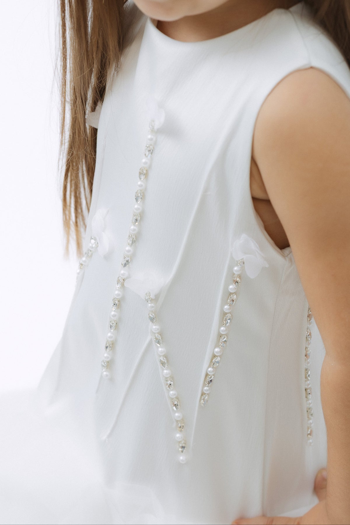 NEW!!! Tina Mur Diamond Rosette White Dress