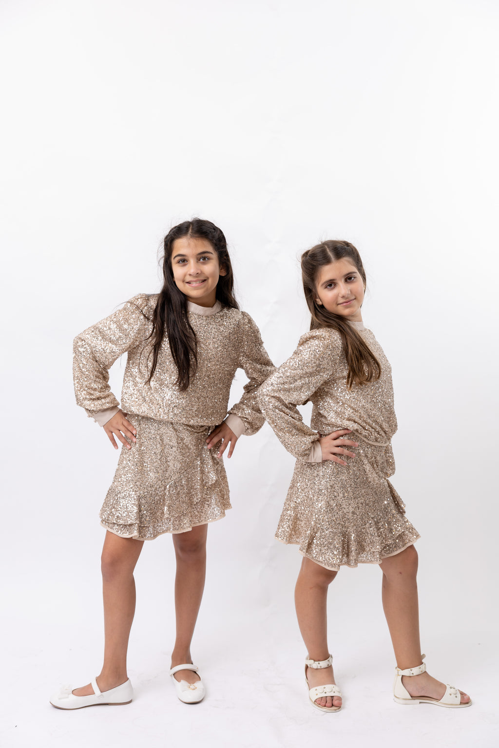Abel & Lula - Girl Sequin Skirt Set Gold