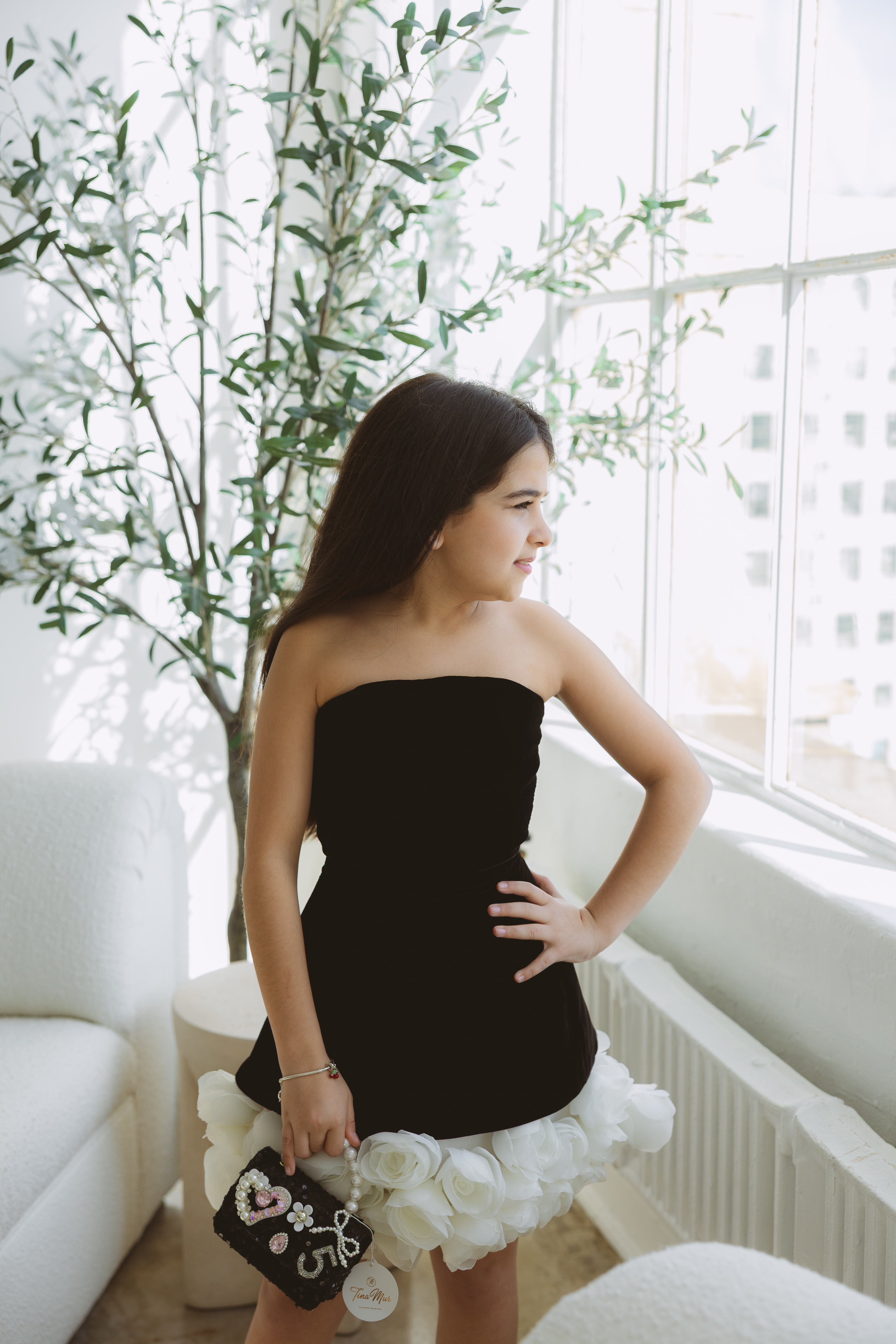NEW!!! Tina Mur Little Black Rose Dress