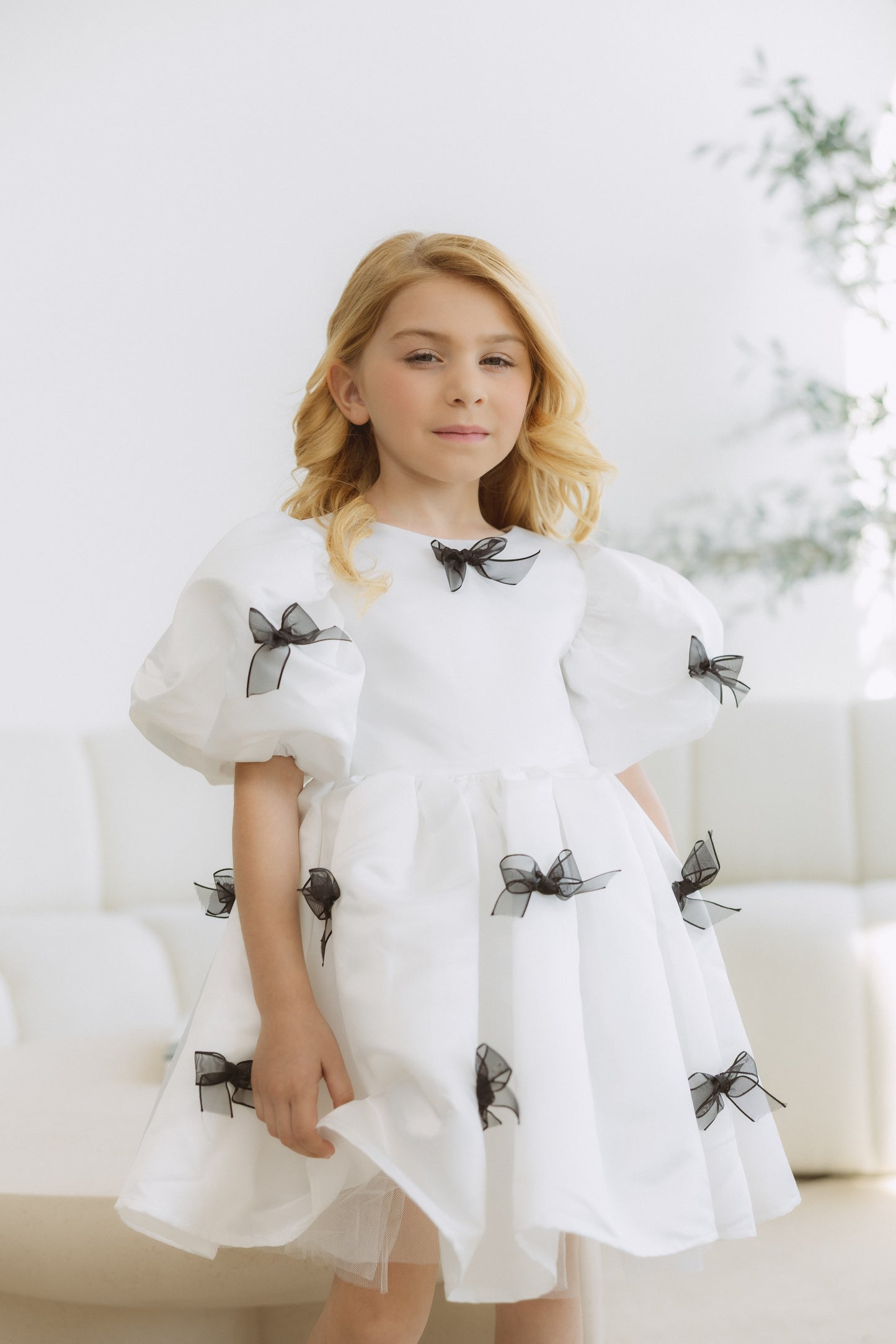 NEW!!! White Little Bow Dress