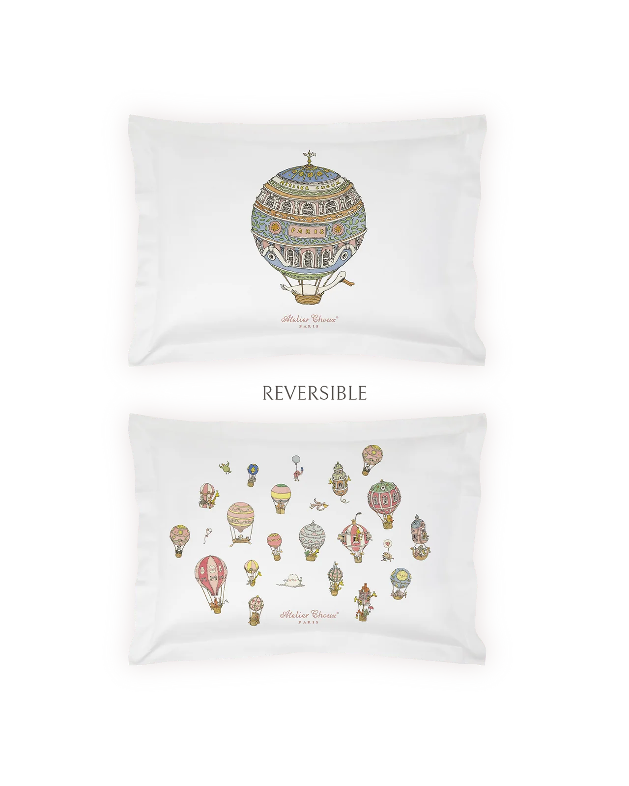 Single Bed Pillow Cover - Hot Air Balloons