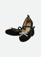 NEW! Angel's Face Girls Soft Black Sparkle Shoe with Crystal Diamonte