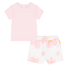 NEW!! MARC JACOBS Younger Girls Pink Logo Shorts Set