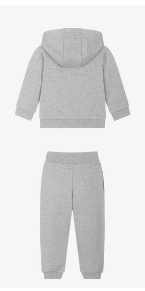 NEW!    Balmain Boys Grey Cotton Zip-Up Top&Buttom Set