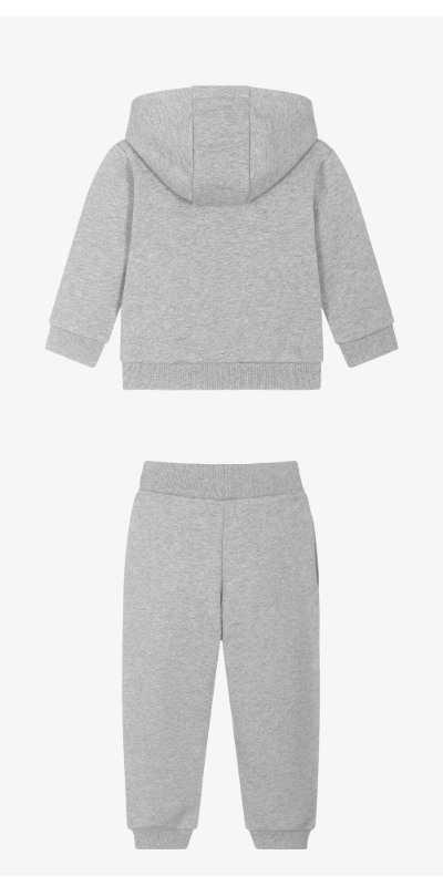 NEW!    Balmain Boys Grey Cotton Zip-Up Top&Buttom Set