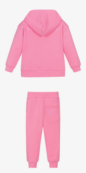 NEW!    MARC JACOBS Girls Pink Cotton Zip-Up Hoodie&Joggers Set