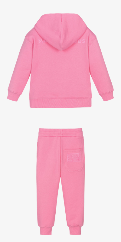 NEW!    MARC JACOBS Girls Pink Cotton Zip-Up Hoodie&Joggers Set