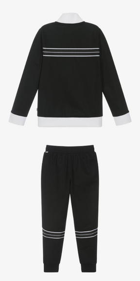 NEW!    BOSS Boys Black Jersey Zip-Up Top& Joggers set