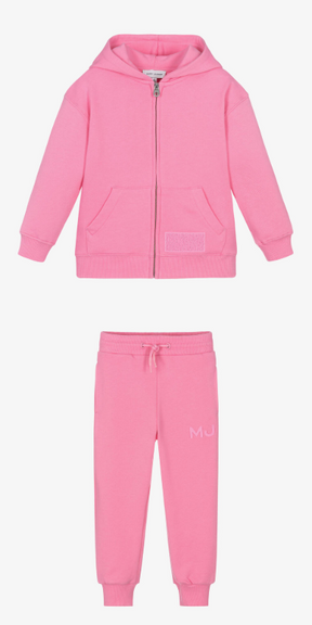 NEW!    MARC JACOBS Girls Pink Cotton Zip-Up Hoodie&Joggers Set