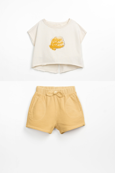 Play Up T-shirt with opening on the back&Shorts with pockets Set