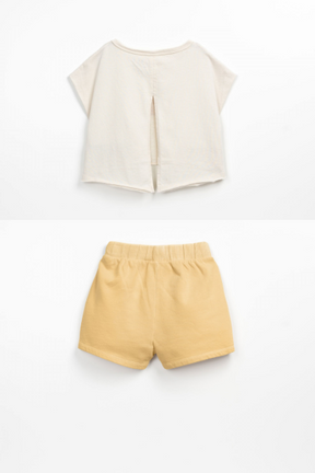 Play Up T-shirt with opening on the back&Shorts with pockets Set