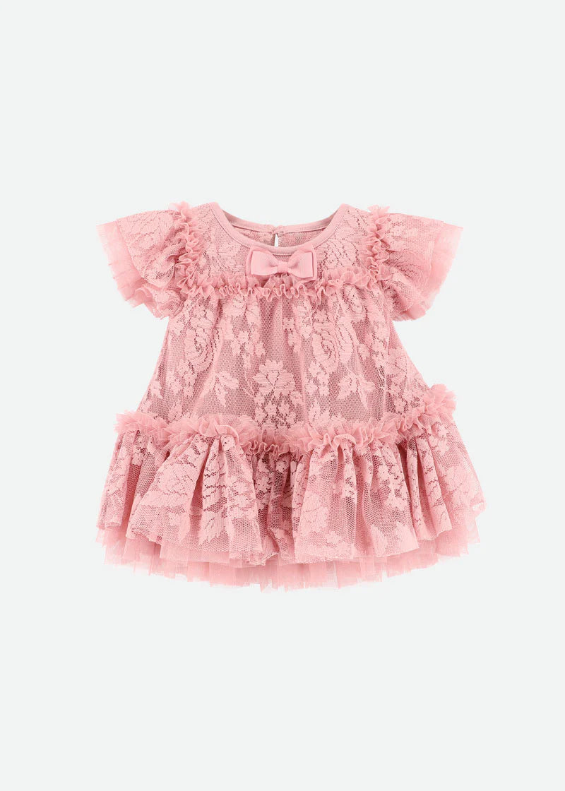 ANGEL'S FACE Vida Lace Baby Dress Tea Rose