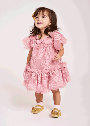 ANGEL'S FACE Vida Lace Baby Dress Tea Rose