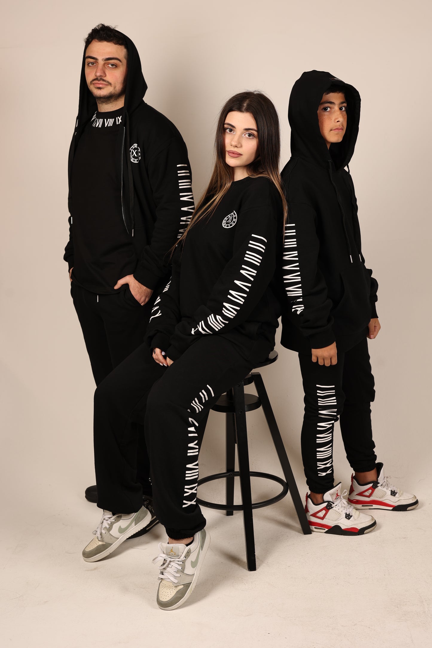 ANRI Roman Numeral Black joggers (Kids& Adults)