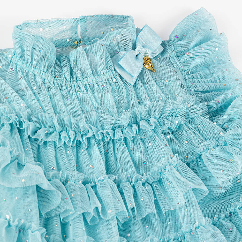 NEW!    Angel's Face Girls Blue Sparkle Tulle Dress