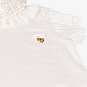 NEW!    Angel's Face Girls Ivory Cotton Pearl Blouse