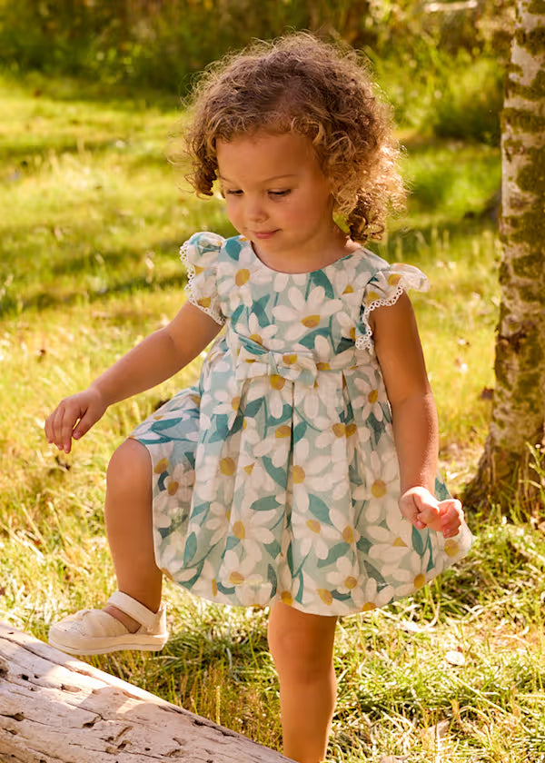 Mayoral - Baby Floral Print Ruffled Dress