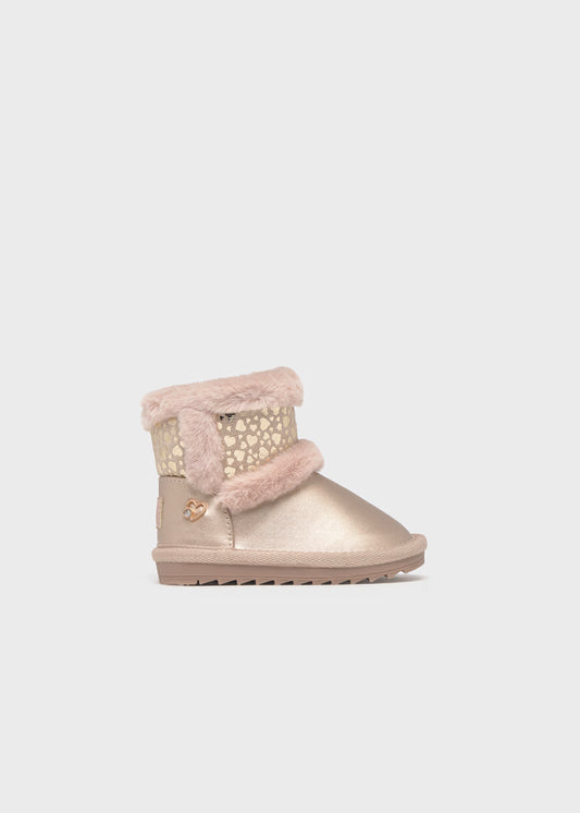 Mayoral - Baby Fur-Lined Boots — Gold Blush