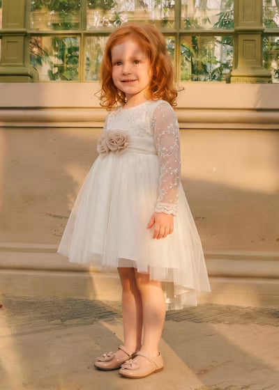 Abel & Lula - Baby Girl Embroidered Tulle Dress