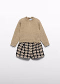 Abel & Lula - Baby Girl Houndstooth Shorts Set