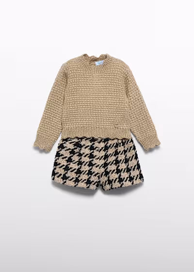 Abel & Lula - Baby Girl Houndstooth Shorts Set