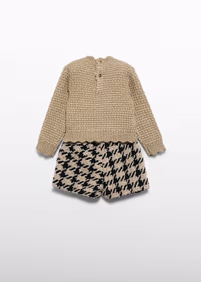 Abel & Lula - Baby Girl Houndstooth Shorts Set