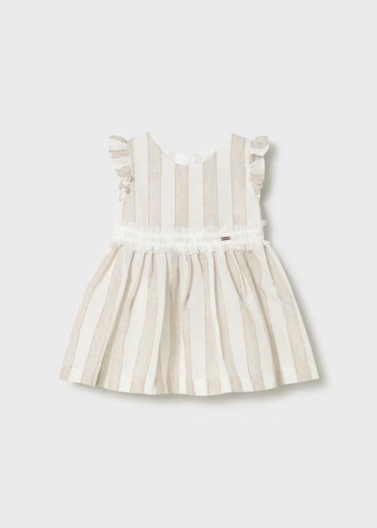 Mayoral - Baby Striped Dress — Hazelnut