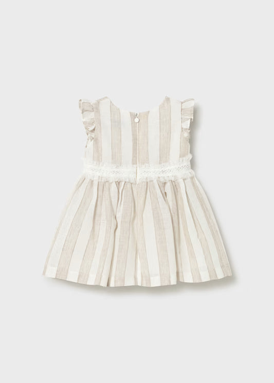 Mayoral - Baby Striped Dress — Hazelnut