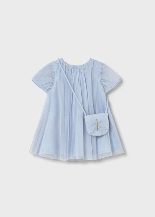 Mayoral 1917 Blue Dress And Bag 3y